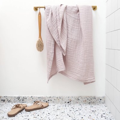 Fint badehndklde - GOTS - Dusty lavender