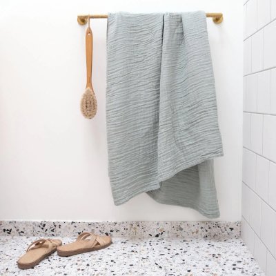 Fint badehndklde - GOTS - Dusty mint