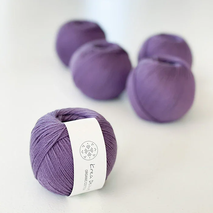 kologisk bomuldsgarn 50g - Mrk Syren 55