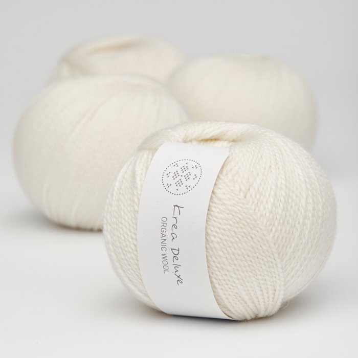 kologisk merino uldgarn 50g - Naturhvid 01