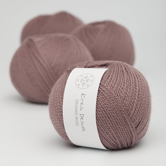 kologisk merino uldgarn 50g - Mrk Stvet Rosa 16