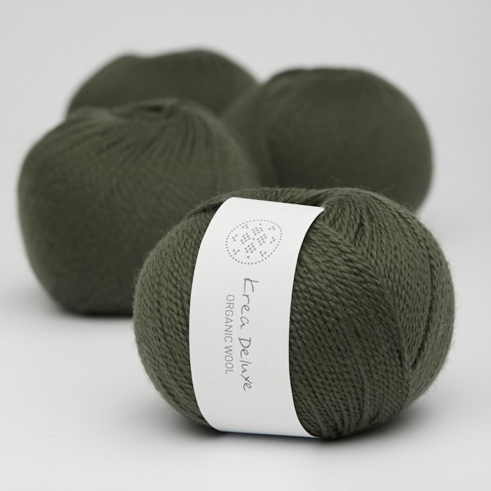 kologisk merino uldgarn 50g - Armygrn 36