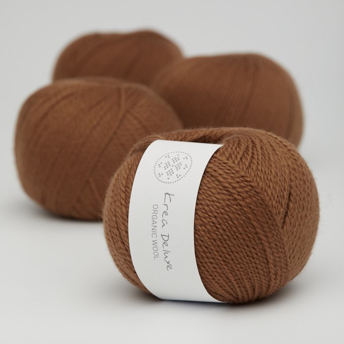 kologisk merino uldgarn 50g - Cognac 52