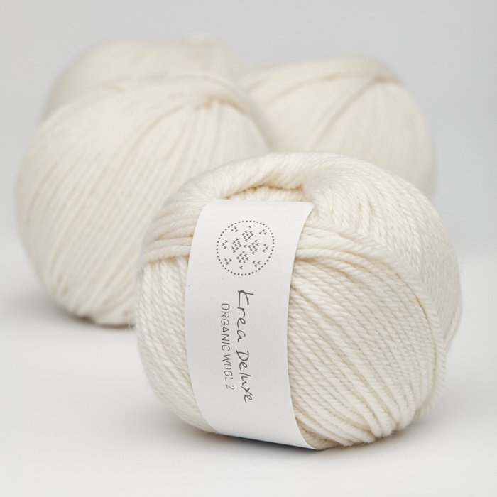 Tyk kologisk merino uldgarn 50g - Naturhvid 01