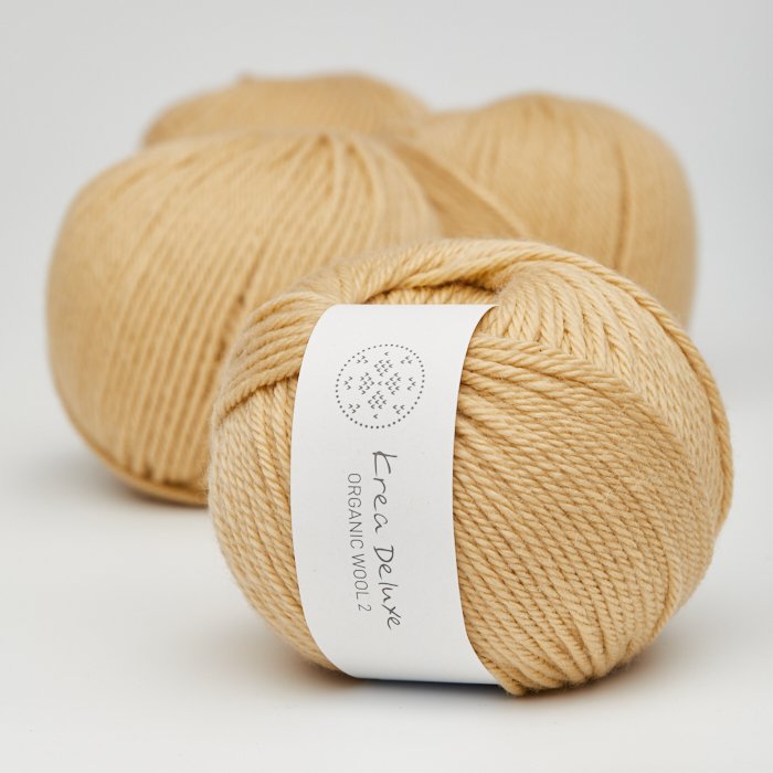 Tyk kologisk merino uldgarn 50g - Gul 05