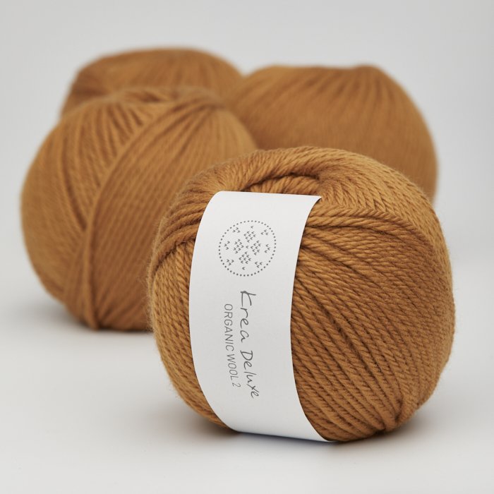 Tyk kologisk merino uldgarn 50g - Sennepsgul 09