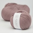 Tjock ekologisk merinoullgarn 50g - Dammig Rosa 15