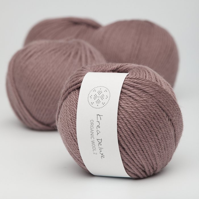 Tyk kologisk merino uldgarn 50g - Mrk Stvet Rosa 16
