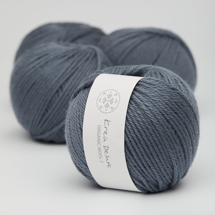 Tyk kologisk merino uldgarn 50g - Mrkebl 26