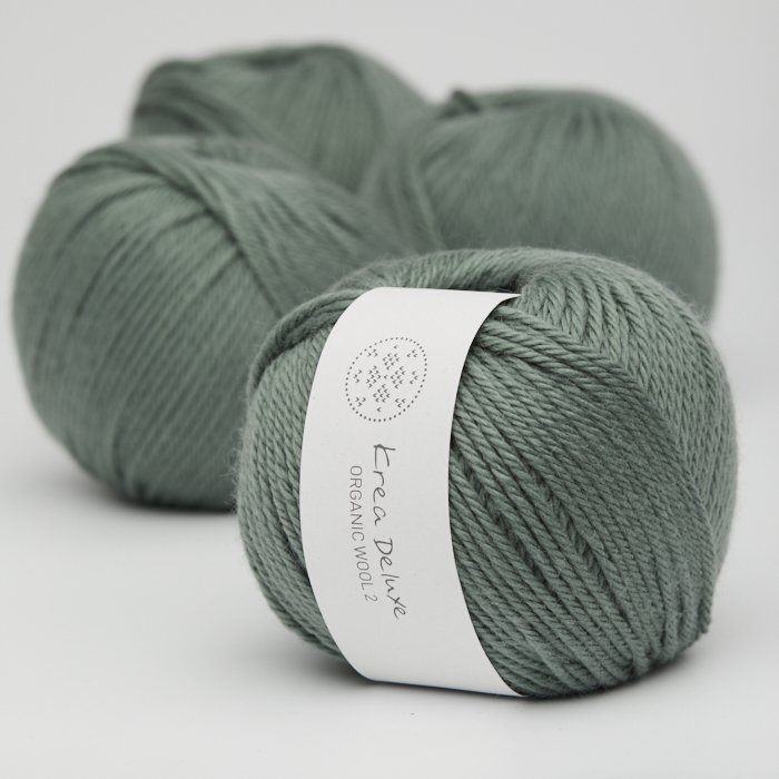 Tyk kologisk merino uldgarn 50g - Stvet Grn 33