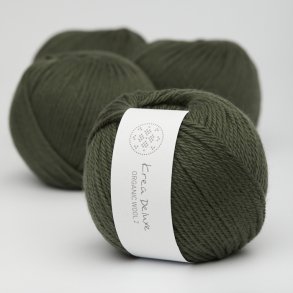 Thick organic merino wool yarn 50g - Army green 36