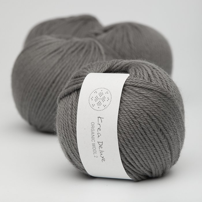 Tyk kologisk merino uldgarn 50g - Mrkegr 50