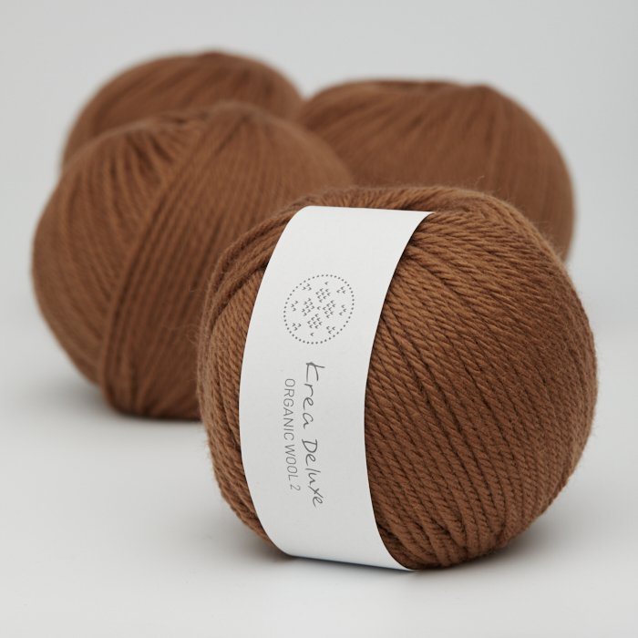 Tyk kologisk merino uldgarn 50g - Cognac 52