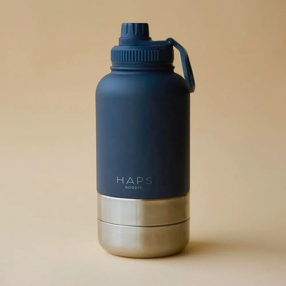 Haps Dog vandflaske til hund inkl. 2 skle - Midnight Blue