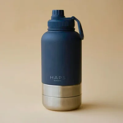Haps Dog vandflaske til hund inkl. 2 skle - Midnight Blue