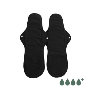Cloth pad - Night pad - Extra long - Black