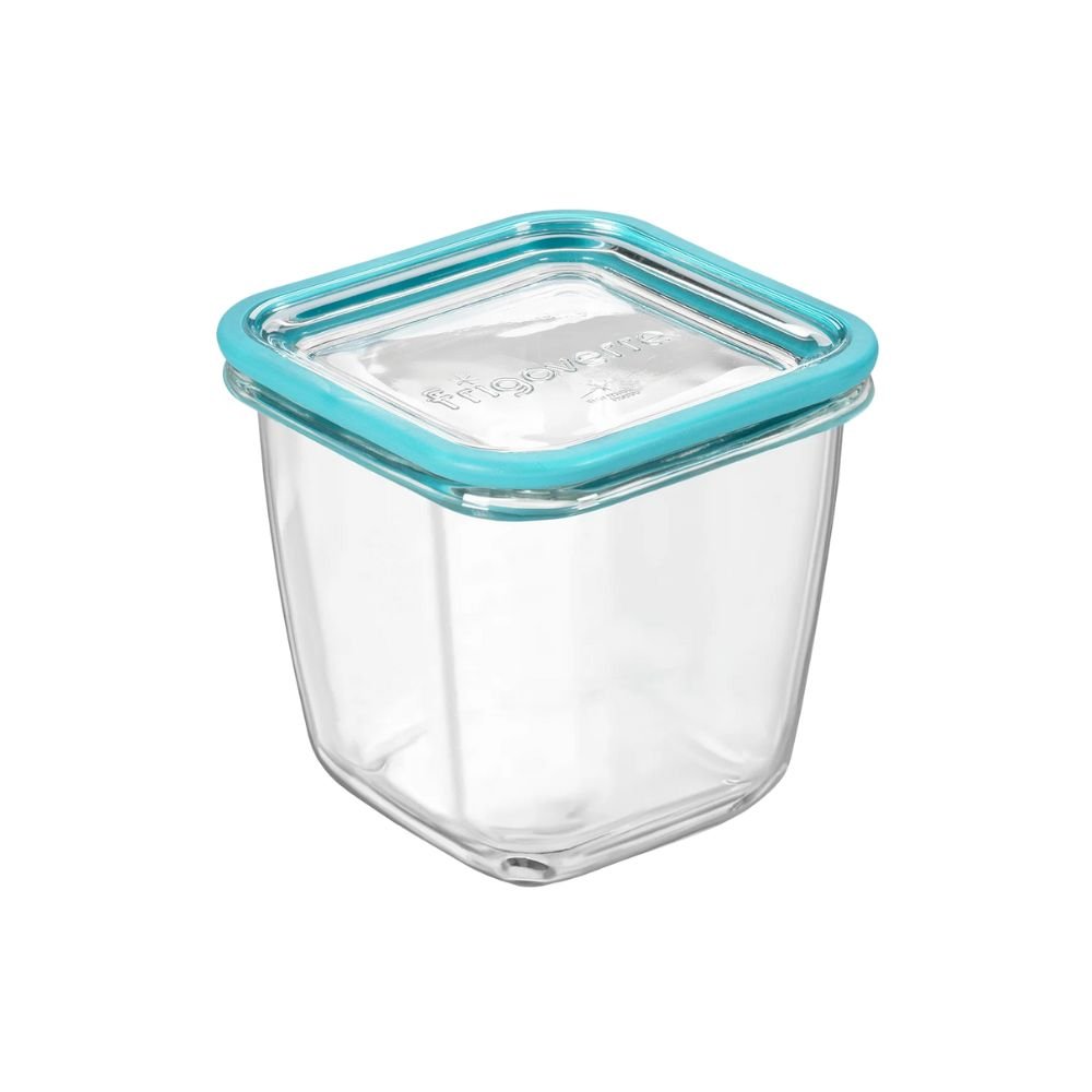 Glas opbevaringsboks med glaslg - ovnfast - 12x12 cm - Hj