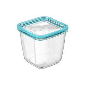 Glass storage box with glass lid - oven safe - 12x12 cm - High