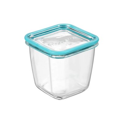 Glas opbevaringsboks med glaslg - ovnfast - 12x12 cm - Hj
