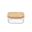 Glasf�rvaringsburk med bambuslock - 10x10 cm