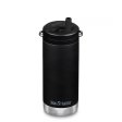 Thermo-Trinkflasche mit Twist Cap - 355 ml - Schwarz