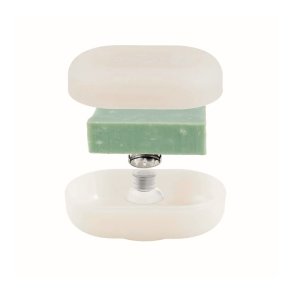 Travel box for soap bar in recycled marine plastic