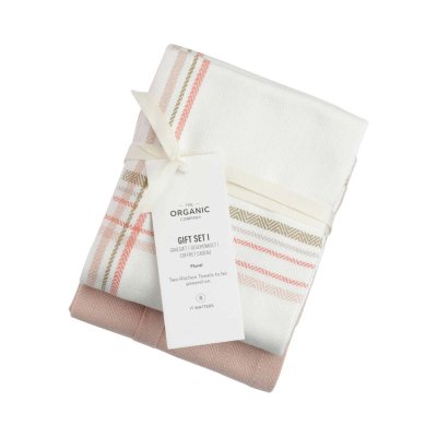Gavest med 2 viskestykker - Floral Check