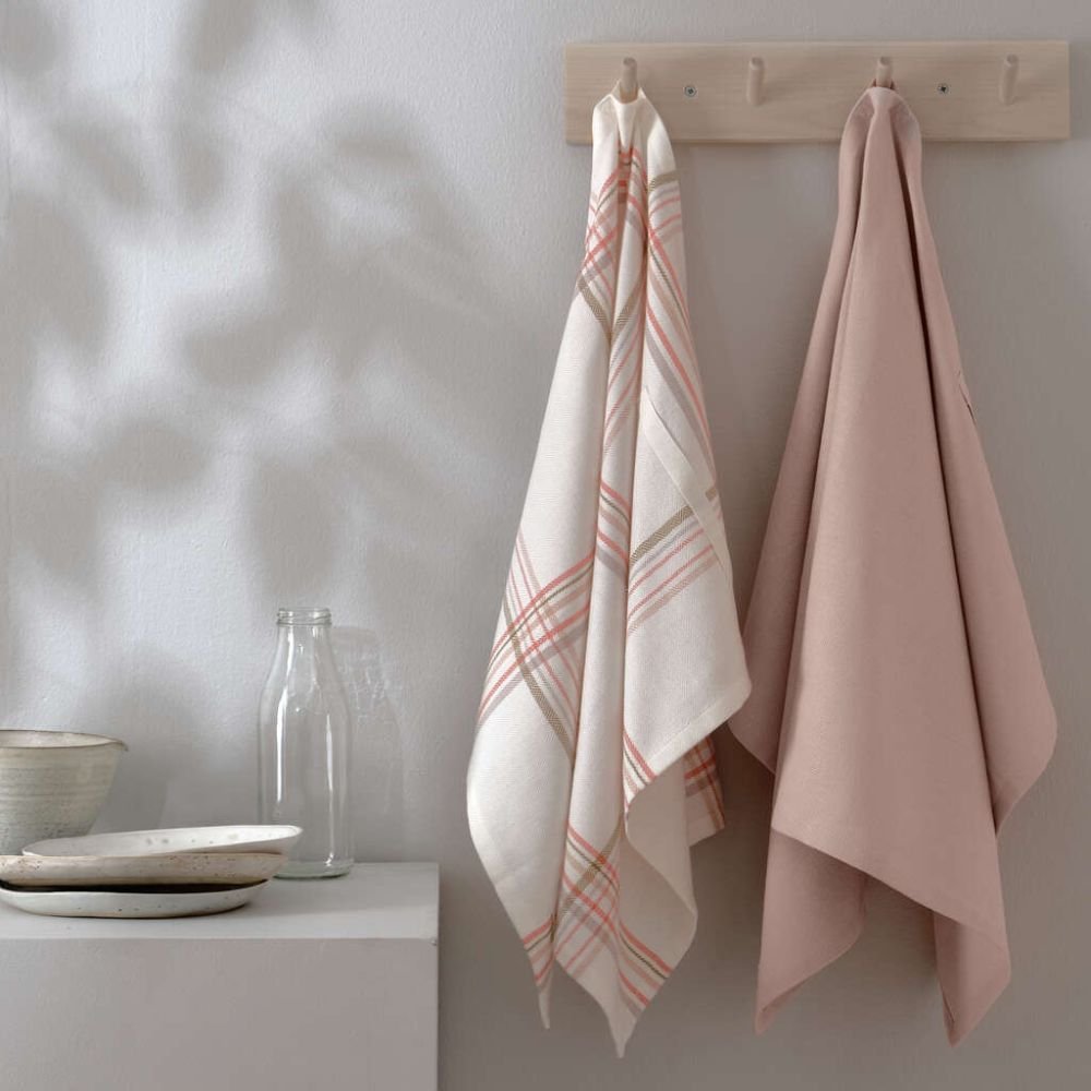 Gavest med 2 viskestykker - Floral Check