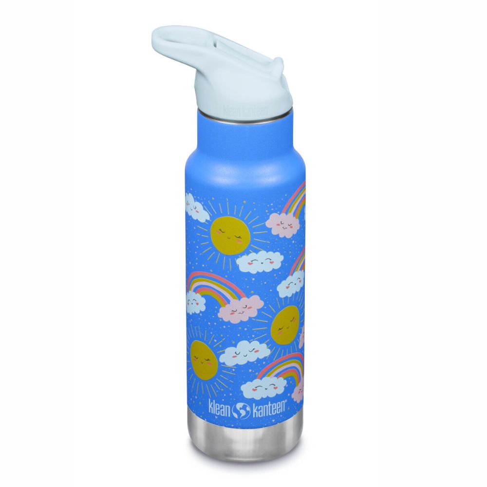 Termo drikkedunk med flip sportslåg & sugerør - 355 ml - Rainbows
