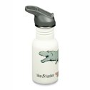 Water bottle with straw & sports cap - 355 ml - Dino Skate