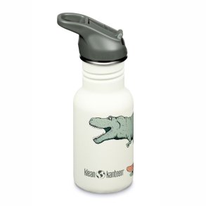 Water bottle with straw & sports cap - 355 ml - Dino Skate