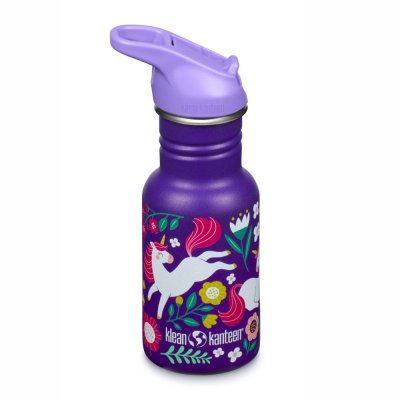 Drikkedunk med flip sportslg & sugerr - 355 ml - Leaping Unicorns