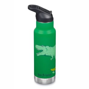 Insulated water bottle with straw & sports cap - 355 ml - Dino Skate