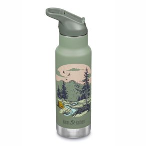 Insulated water bottle with straw & sports cap - 355 ml - Mountain
