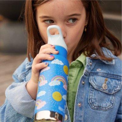 Termo drikkedunk med flip sportslg & sugerr - 355 ml - Rainbows