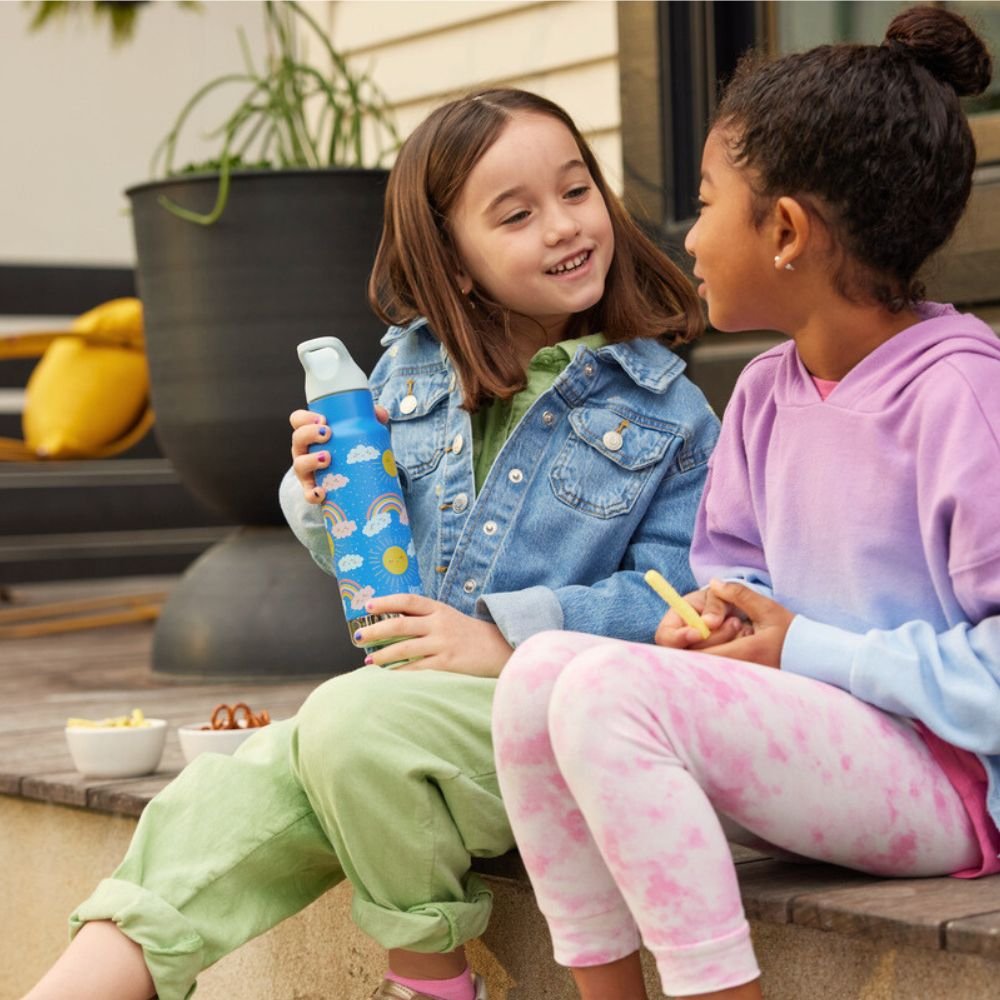 Termo drikkedunk med flip sportslg & sugerr - 355 ml - Rainbows