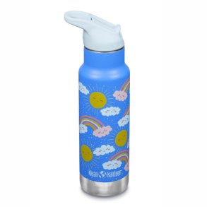 Insulated water bottle with straw & sports cap - 355 ml - Rainbows