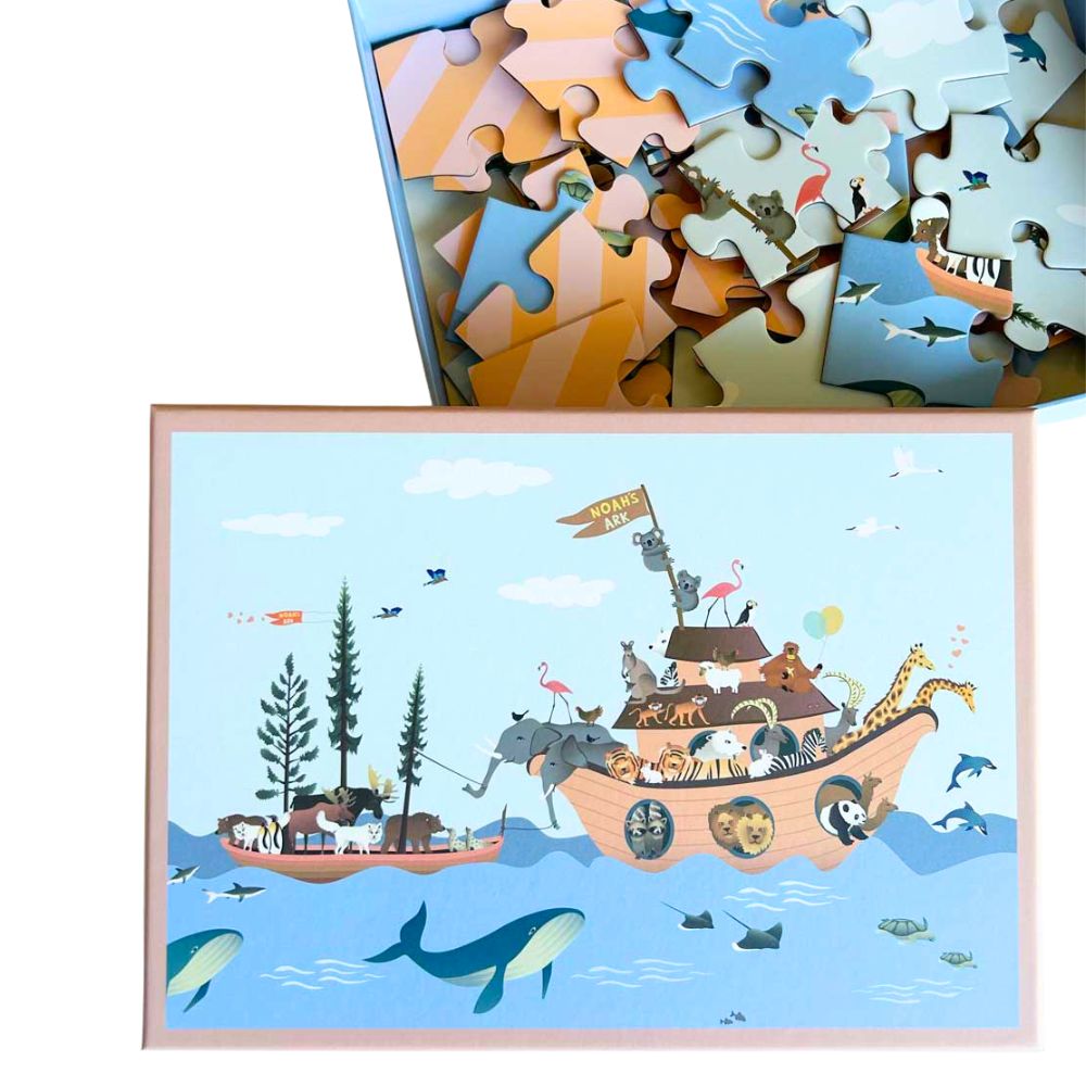 Puslespil til børn med 42 brikker - Noahs Ark - Økofamilien