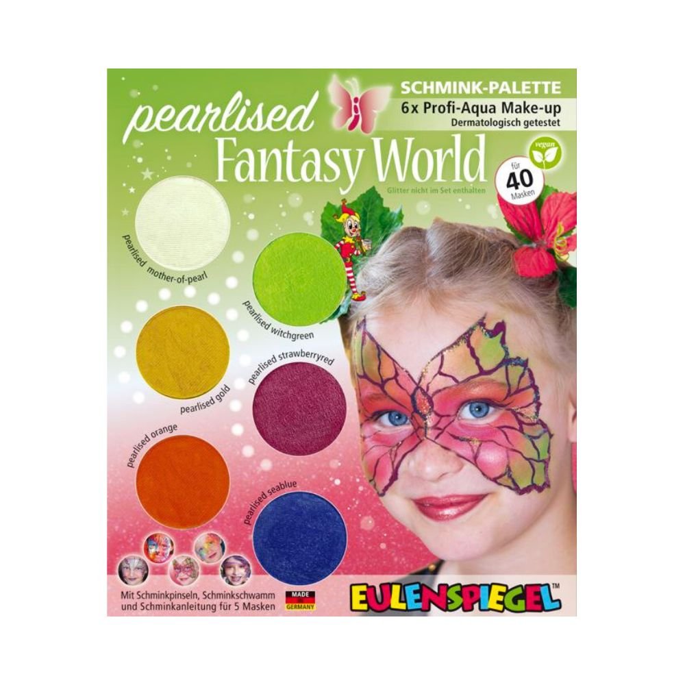 Skin-friendly face paint - Fantasy World - 6 pearlised colors
