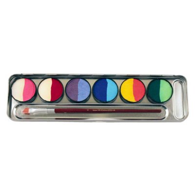 Skin-friendly face paint - palette with 6 split cake colors