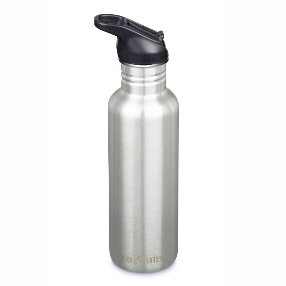 Drikkedunk med flip sportslg & sugerr - 800 ml - Steel