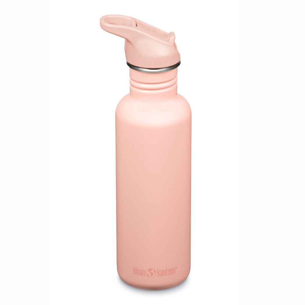 Drikkedunk med sugerør & sportslåg - 800 ml - Peach - Økofamilien
