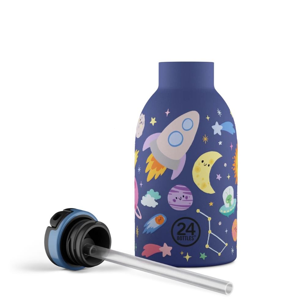 Kids insulated drinking bottle with straw - Space Friends
