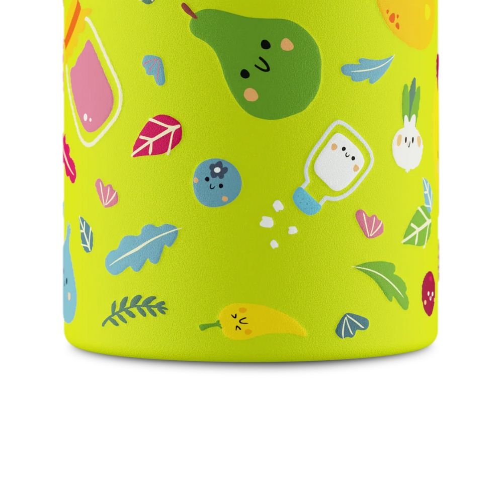 Kids insulated drinking bottle with straw - Veggie Friends