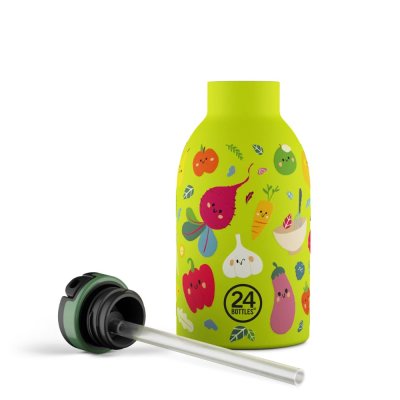 Kids insulated drinking bottle with straw - Veggie Friends