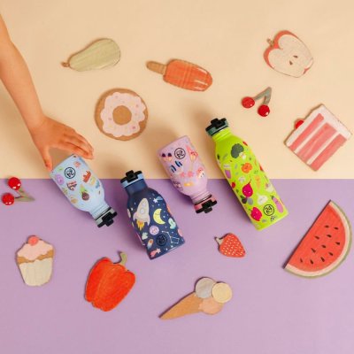 Kids insulated drinking bottle with straw - Veggie Friends