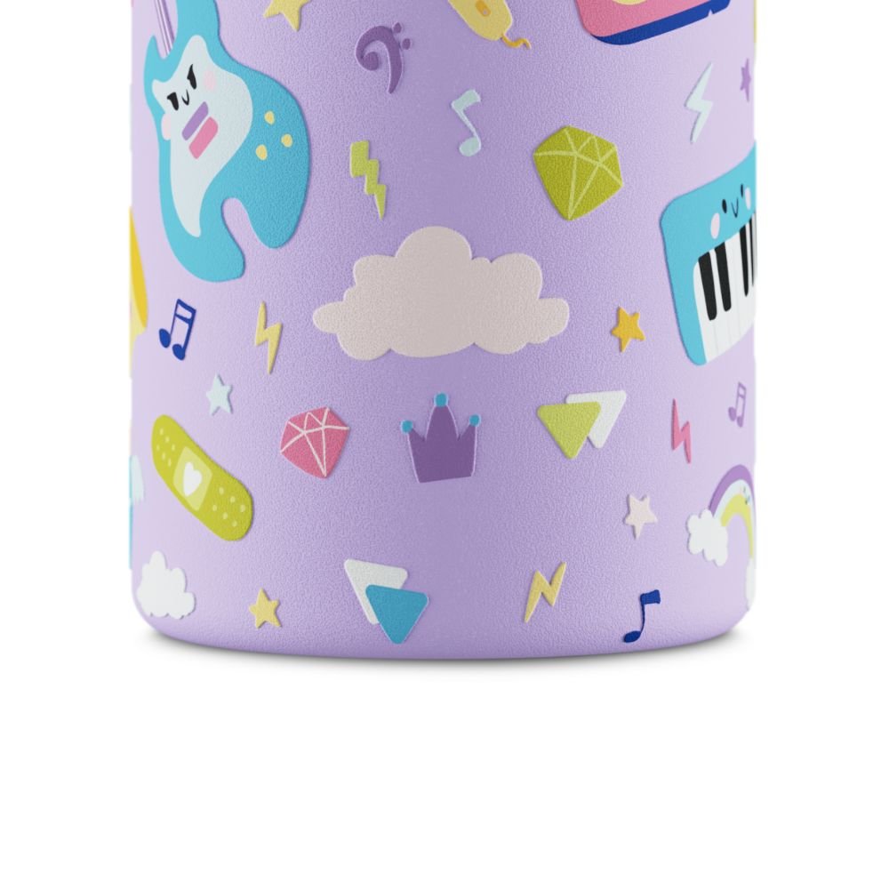 Kids drinking bottle with straw - Music Friends