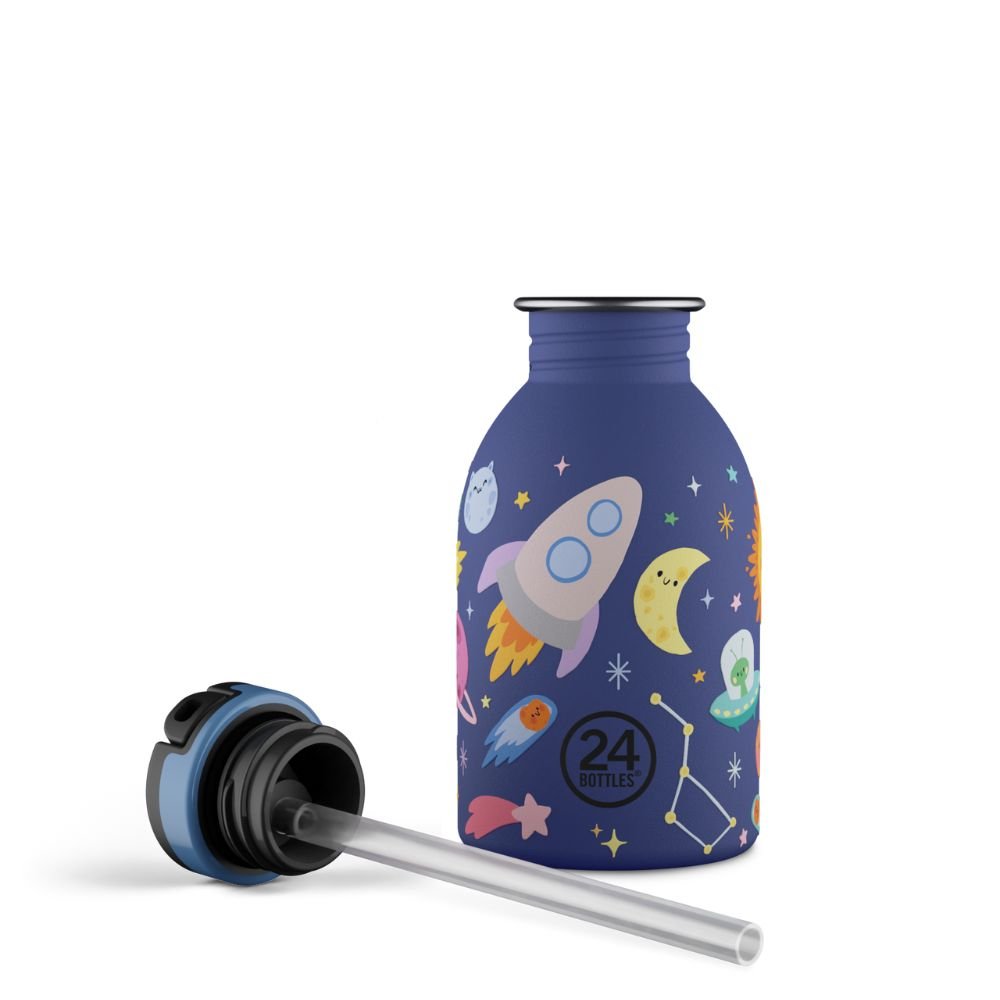 Kids drinking bottle with straw - Space Friends