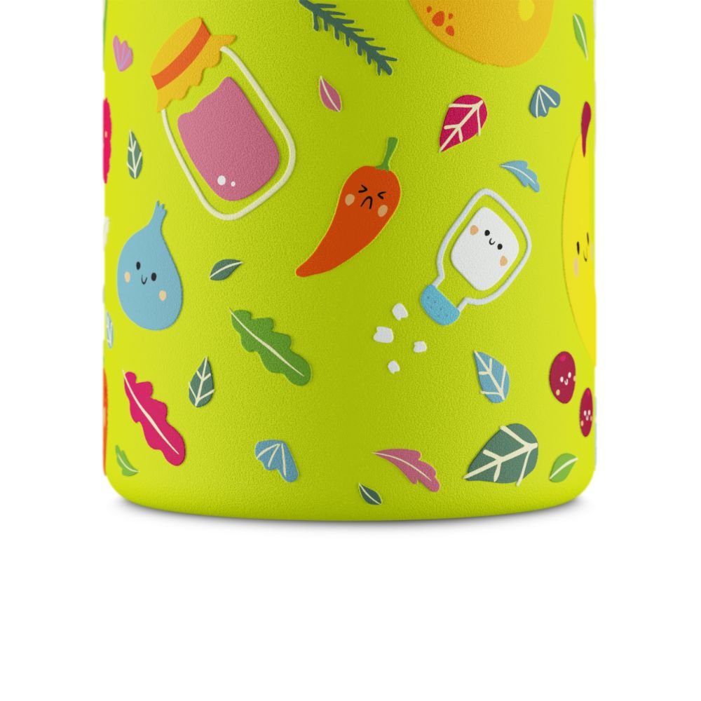 Kids drinking bottle with straw - Veggie Friends