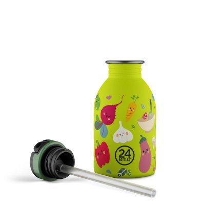 Kids drinking bottle with straw - Veggie Friends